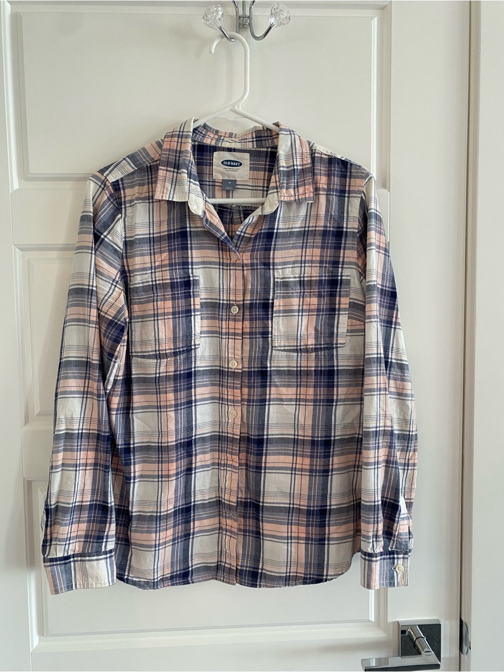 Old Navy Pink Plaid Button-Down Shirt